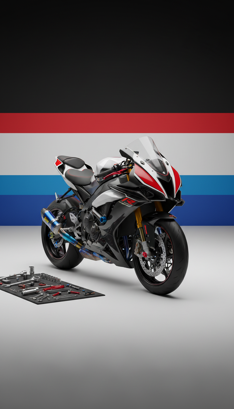 Sport bike tuning package with high-performance parts