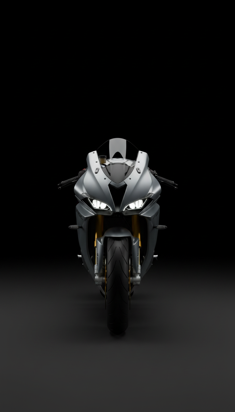 Titanium Silver Sport Motorcycle