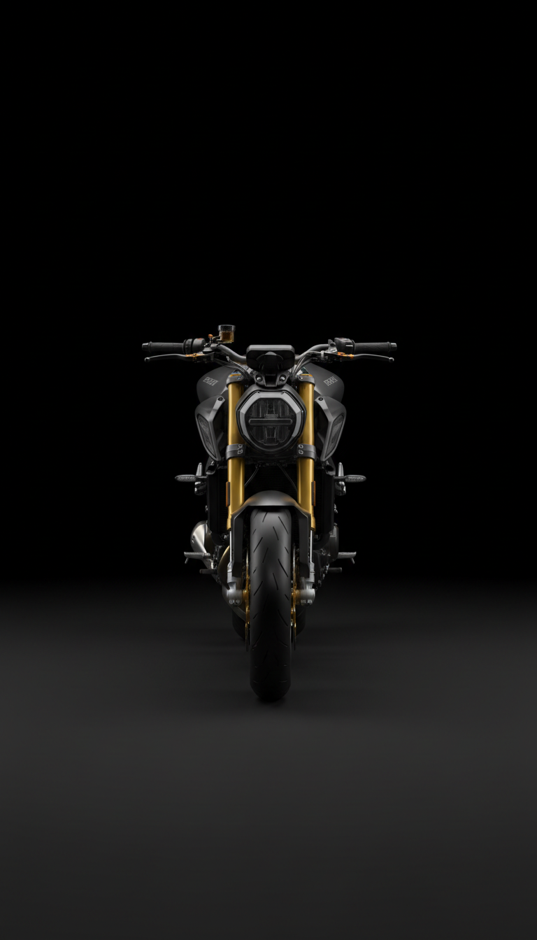 Carbon Black Naked Motorcycle